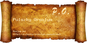 Pulszky Orsolya névjegykártya